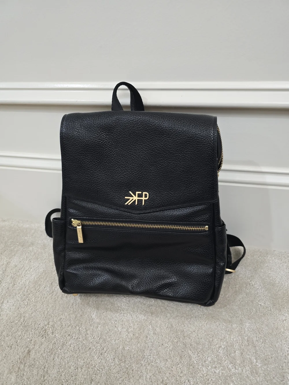 Foley + Corinna Black Pebbled Leather Backpack
